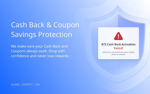 Coupert Guard - Ad blocker & Cash Back Guard screenshot