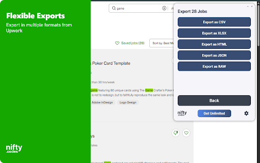 U-Freelance Scraper: Export Jobs, Profiles, Portfolios & More screenshot