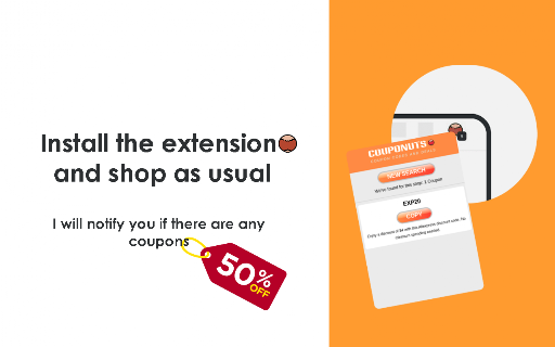 Couponuts - Automatic Coupon & Voucher finder screenshot