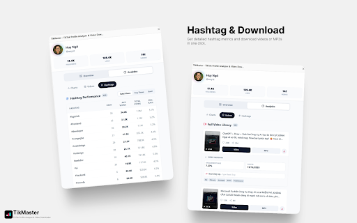 TikMaster - TikTok Profile Analyzer & Video Downloader screenshot