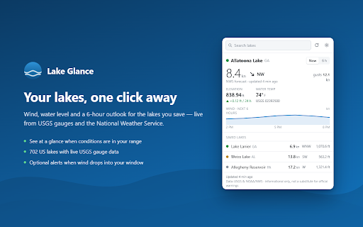 Lake Glance — inland lake conditions screenshot