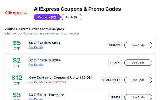AliPeek - AliExpress Search by Image screenshot