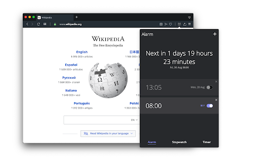 Alarm, Timer and Stopwatch screenshot