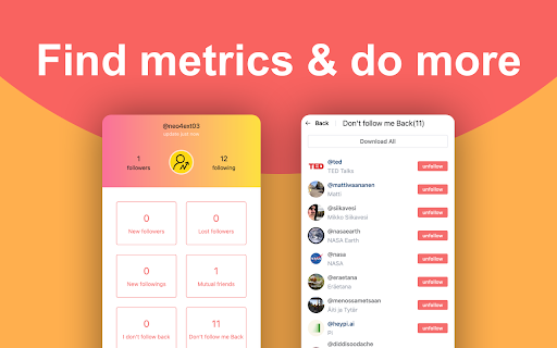InsTF - Instagram follower & unfollower tracker screenshot