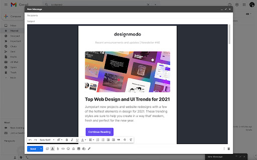 Insert and Send HTML with Gmail screenshot