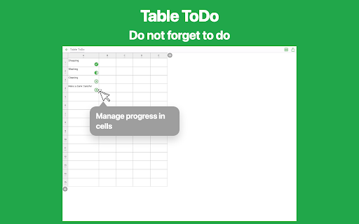 Simple Table - Note as table screenshot