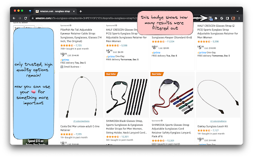 Zon - Amazon Filter by Number of Reviews screenshot