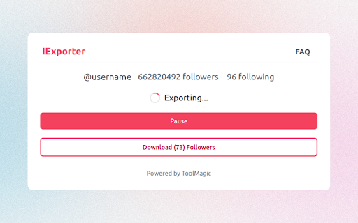 IExporter - Follower Export Tool screenshot