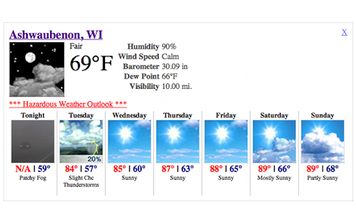 NOAA NWS Weather Forecast screenshot