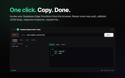 Supabase Edge Function Tester - Invoke and Debug Functions screenshot