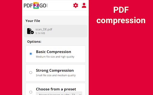Online PDF Editor (pdf2go.com) screenshot
