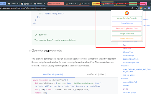 Manage Tabs Group screenshot