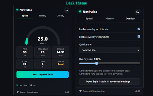 NetPulse — Internet Speed Meter, Ping & Overlay screenshot