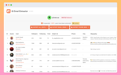 Email Scraper for Ins screenshot