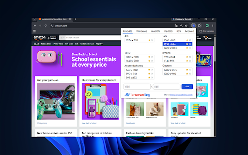 Browserling Window Resizer – Responsive Tester screenshot