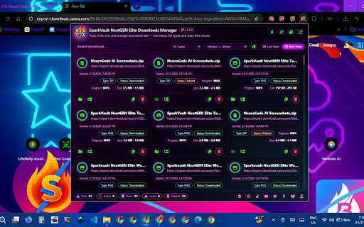 SparkVault NextGEN Elite Downloads Manager screenshot