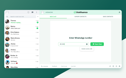 Statfluence screenshot