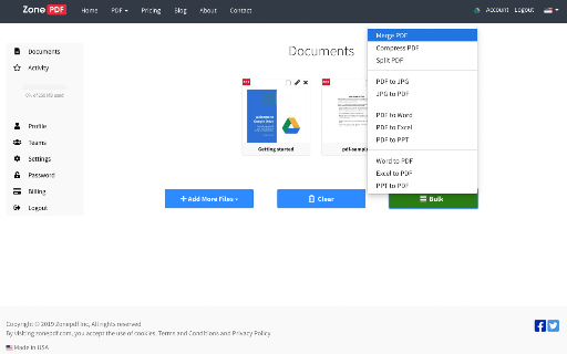 Merge PDF screenshot