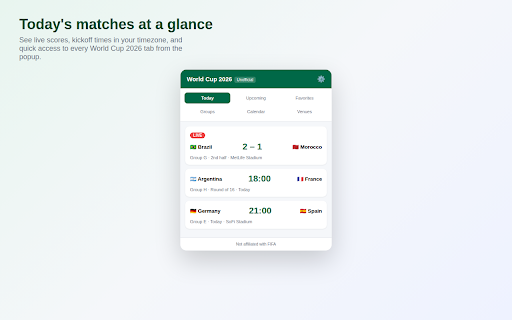 World Cup 2026 Companion - Calendar & Alerts screenshot