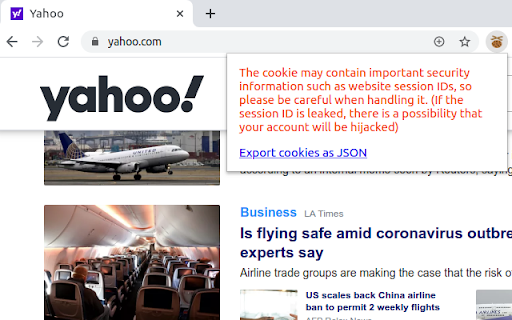 Export cookie JSON file for Puppeteer screenshot