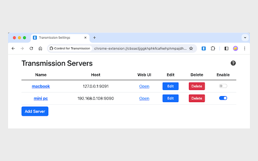 Control for Transmission screenshot