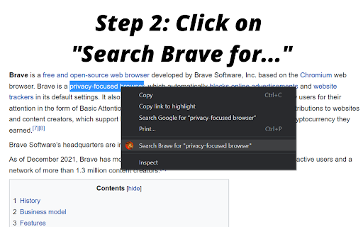 Brave Search screenshot