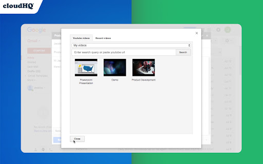 Embed Videos for Gmail™ by cloudHQ screenshot