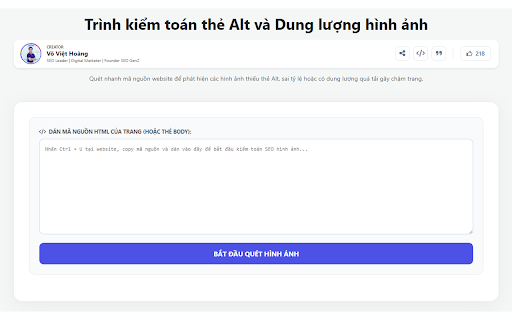 Image Alt & Size Audit - Võ Việt Hoàng SEO screenshot