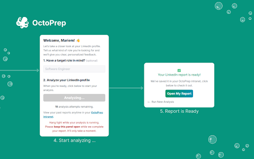 OctoPrep - Profile Review and Job Tracker screenshot