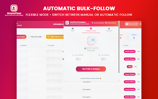 GramFlow for Instagram - Smart Auto Follow Manager screenshot