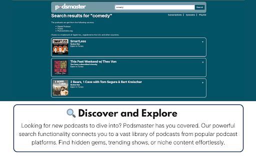 Podsmaster - Podcast Aggregator screenshot