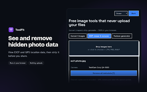 Image Converter & EXIF Remover | ToolFit screenshot