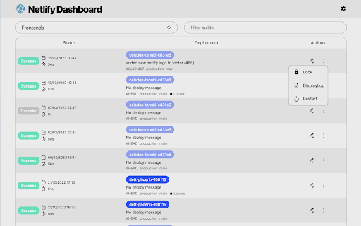 Netlify CI Dashboard screenshot