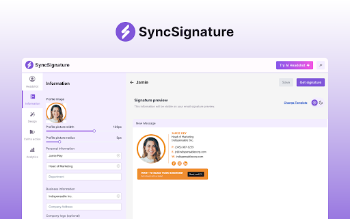 SyncSignature Email Signature Manager screenshot