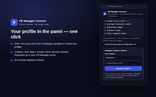 FB Manager Connect screenshot