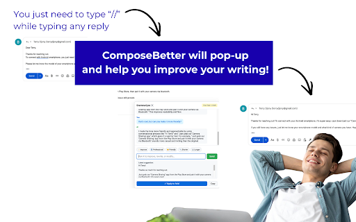 Compose Better: AI Writing Assistant - Grammarly alternative! screenshot