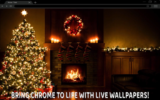 Christmas Tree Fireplace Animated Wallpaper screenshot