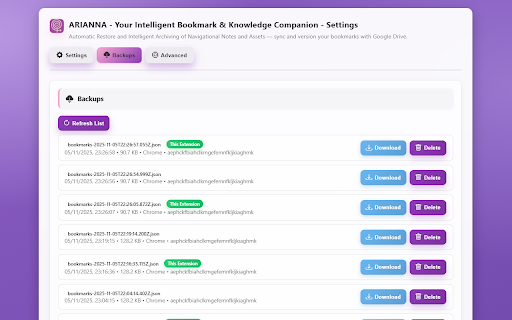 ARIANNA - Your Intelligent Bookmark Companion screenshot