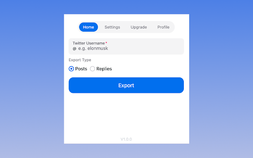 Twitter Comment Export Tool screenshot