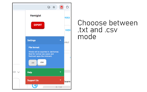 Hemiglot - Duolingo Vocabulary Downloader screenshot