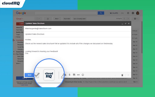 Share and attach files in Gmail™ by cloudHQ screenshot