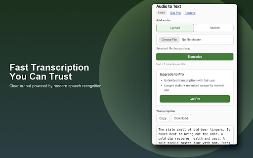Audio to Text – Transcribe Voice & Files screenshot