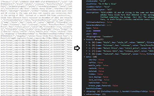 Beautify JSON screenshot