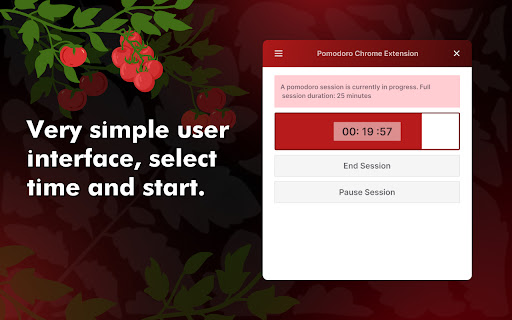Pomodoro Chrome Extension screenshot