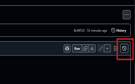 GitHub Files Restore Button screenshot