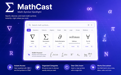 MathCast — Math Symbols & LaTeX Copy screenshot