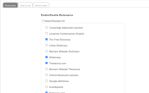 Lookup Definitions Online screenshot