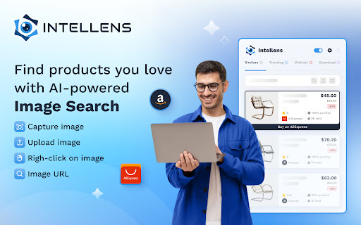 Intellens - Search Products by Image on AliExpress, Amazon screenshot