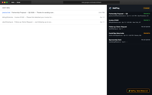 MailPing - Gmail Tracker & Follow-Ups screenshot