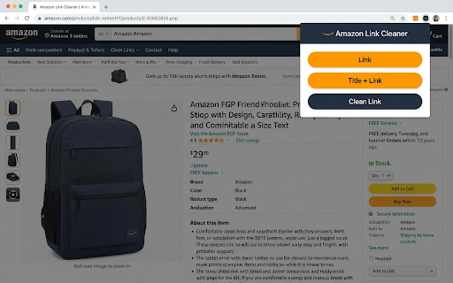 Amazon Link Cleaner screenshot